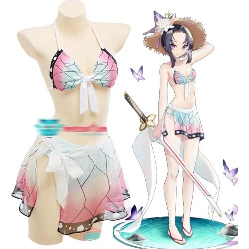 Pre-sale Kochou Shinobu Cosplay Sexy bikini Summer cool swimwear Costume