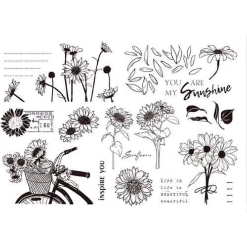 Sunflower Clear Stamp Or stamp for DIY Scrapbooking/Card Making/Kids Fun Decoration Supplies A785