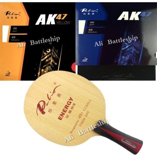 Pro Combo Racket Palio Energy 03 table tennis pingpong blade with Palio AK 47 BLUE and Palio AK47 Yellow table tennis rubber