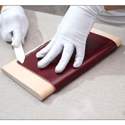 DIY leather craft inner and outer stick wood assistant tool 250x150mm 12/18mm thick