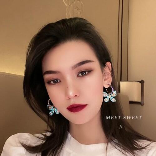 Earrings Trend 2021 Zircon Butterfly Earrings Korean Fashion Simple Earrings Temperament Personality Earrings for Women Jewelry