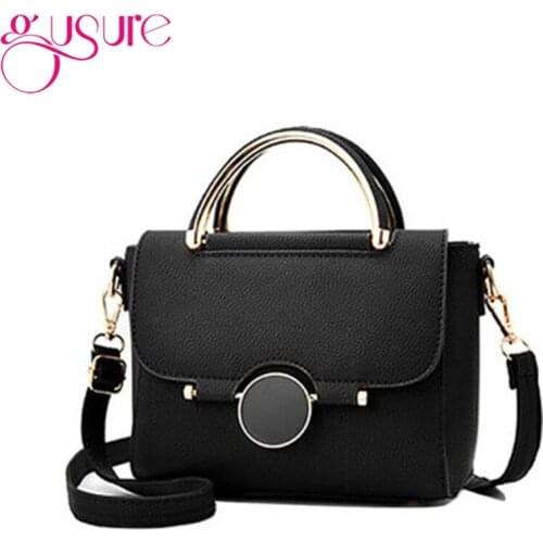 Gusure Womens Top Handle Handbags High Quality Simple PU Leather Girls Lady Shoulder Bags Female Crossbody Bag Totes