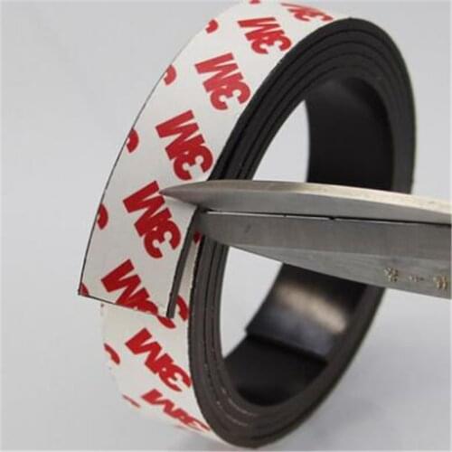 20 x 1.5mm super strong magnet strip self adhesive flexible magnetic strip rubber magnet tape width 20 mm X 1.5mm