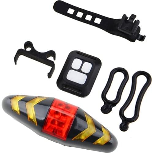 Built-in Battery Smart Taillight Remote Control Light USB Rechargeable Bike Rear Mount Torch Wireless Turn Signal Lamp