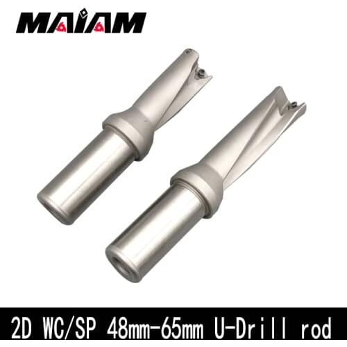 High-quality 2d sp/wc 48-65mm CNC center bit U drill 2d sp wc indexable insert drill Drills for metal 48 50 52 65 u-drill rod