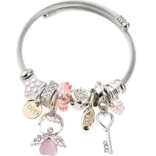 Pink Heart Figured Bracelet 2021 Fashion Jewelry Summer