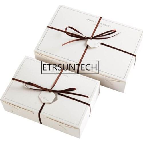 100pcs White Kraft Paper Box Gift Box Carton Packaging Cookie Macaron Candy Dessert Box Wedding Gift Box