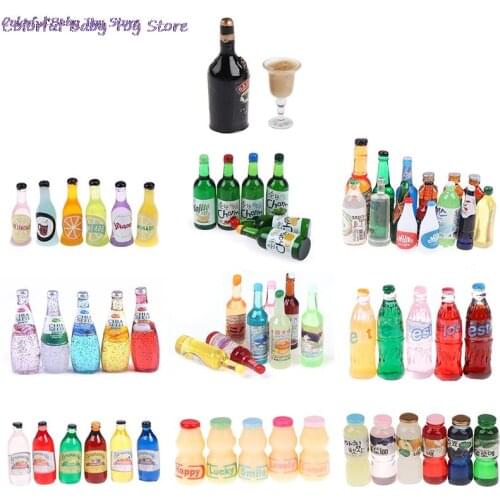 2~10 PCS Mini Drink Water Bottles Dollhouse Miniatures Doll Food Kitchen Living Room Accessories Kids Gift Pretend Play Toys