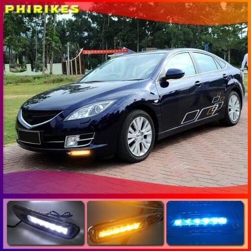 2pcs LED DRL Daytime Running Light Daylight headlight fog lamp cover car-Styling for Mazda 6 Mazda6 2008 2009 2010