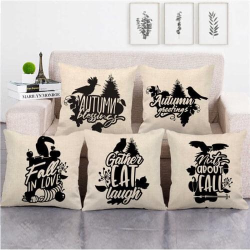 45cm*45cm Happy Halloween Its Fall Y'all Autumn Linen/cotton Throw Pillow Covers Couch Cushion Cover Home Decor Pillowcase
