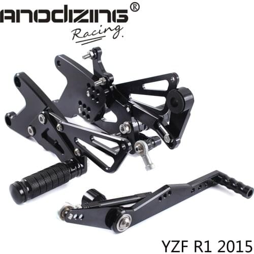 Full CNC Aluminum Motorcycle Adjustable Rearsets Rear Sets Foot Pegs For YAMAHA YZF R1 2015-2017