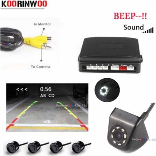Koorinwoo Auto parking system Car Parking Sensors System Sound Show Distance Led Lights Night Vision Car Rear view camera Assist