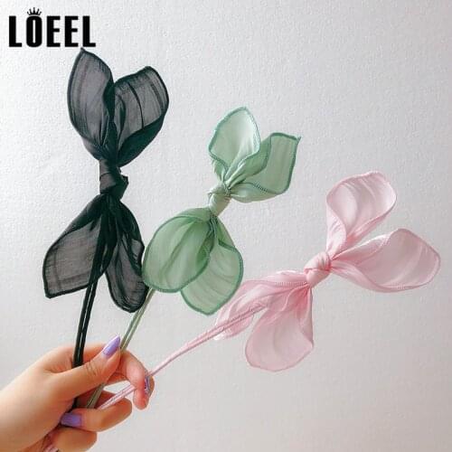 NEW Arrivals Fashion Solid Color Curler Bun Chiffon Bowknot DIY Hair Making Tool MagicDonuts Hair Styling Headbands For Women