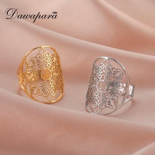 Dawapara Mandala The Healing Amulet Ring Vintage Filigree Resizable Ring Talisman for Good Health Stainless Steel Jewlery