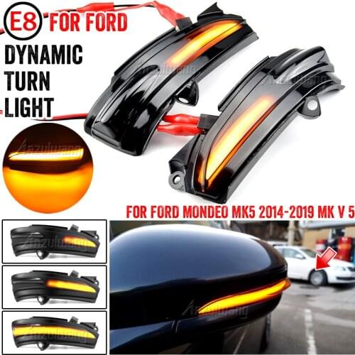 Dynamic Blinker For FORD MONDEO MK5 2014-2019 MKV 5 LED Turn Signal Light Side Lamp 2015 2016 2017 2018 MK V CD CE CF Pair Arrow