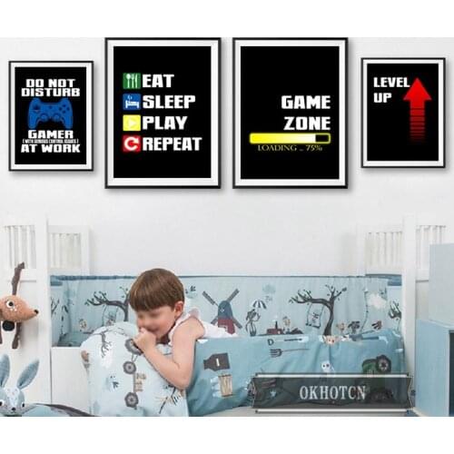 Gaming Quotes Canvas Painting Do Not Disturb Gamer At Work Poster Console Video Pictures Boys Room Game Zone Decor Gamer Gifts