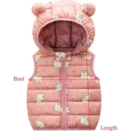 Kawaii Toddler Baby Coat Vests Boys Windproof Coat Hooded Boys Cute Cartoon Bear Ear Girls Cartoon Warm Outerwear Waistcoat NEW