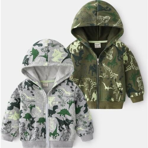 New Spring Autumn Children Tops Clothing 2Y 4Y 7Y Camouflage Print Baby Jackets Boys Casual Dinosaur Style Kids Jackets Baby