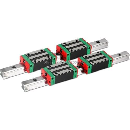 HGR20 HGR15 HGR25 Square Linear Guide Rail 2pc+4pcs HGH20CA/HGW20CC HGH15CA Flang Slide Block Carriages For CNC Router Engraving