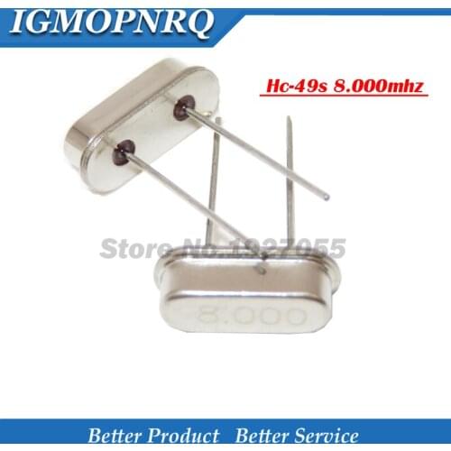 20pcs Hc-49s 8.000mhz 8MHz HC49S 8M 49S Quartz crystal oscillator, resonator