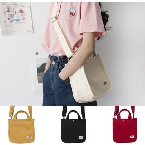 Fashion Canvas Women Bags Solid Color Casual Shoulder Bag 2021 New Handbag Outdoor Bag Zipper Eco Messenger Bag Main Women