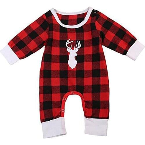 Fashion Newborn Infant Baby Girls Boys O-Neck Long Sleeve Cartoon Printed One Piece Romper Jumpsuit Christmas Clothes Pajamas#p4