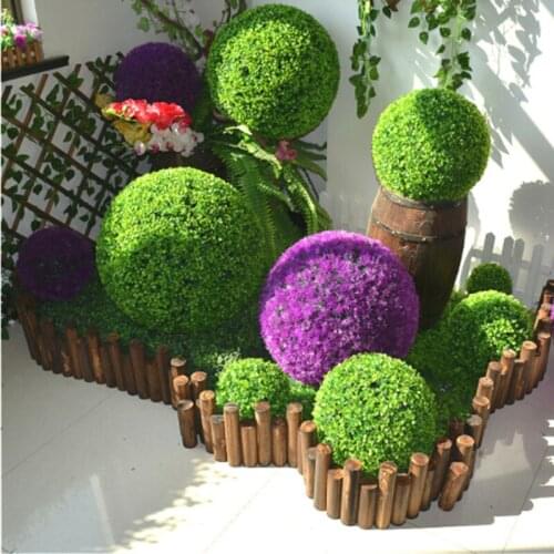 Fashion Artificial Green Grass Ball Plant Topiary Hanging Home Garden Yard Decor Fashion Round Green Ball