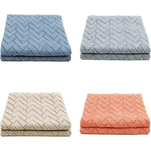 100x80cm Newborn Baby Soft Cellular Blanket Pram Cot Moses Basket Crib Wrap Unisex Photography Props