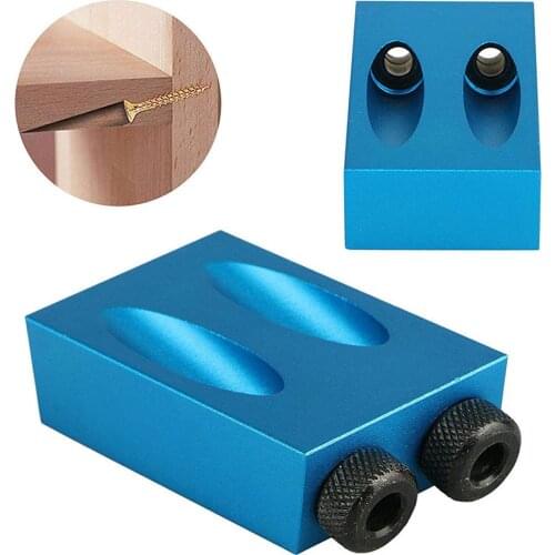 Woodworking Oblique Hole Locator Drill Bits Pocket Hole Jig Kit 15 Degree Angle Drill Guide Set Hole Puncher DIY Carpentry Tools
