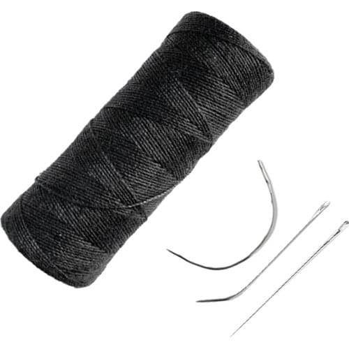 Polyester Hair Track Weft Weaving Sew Decor Thread For Hair Extensions Black