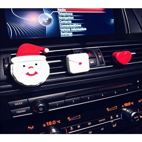 New Car Air Freshener Santa Claus Plaster Perfume Auto Air Conditioner Outlet Fragrance Clip Creative Christmas Gift Ornaments