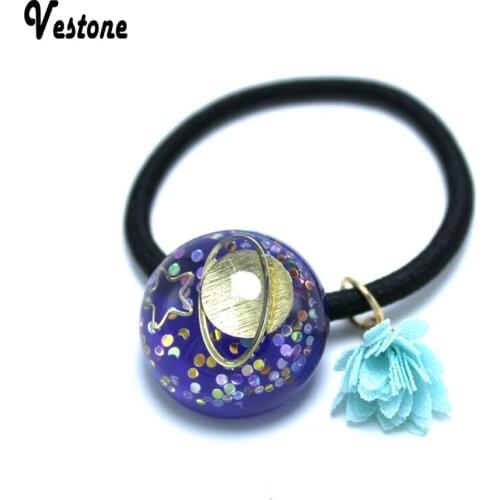New style headband small fresh sequins hair ring / resin round personality hair rope rubber band hair accessorie-The starry sky