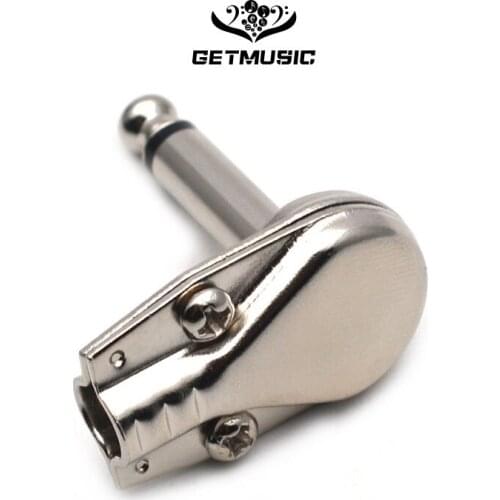 Flat Type Mono 6.35 Angle Audio Cable Plug 1/4' Mono Plug Metal Plug Guitar Effect Patch Cable Plug Gold/Chrome