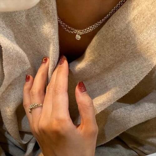 Simple Chain Single Zircon Choker Necklace For Women 2021 New Fashion Jewelry Classic Collares Wholesale