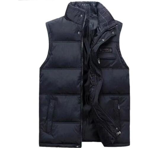 Sale! Men black down vests sleeveless jacket winter plus size 5XL