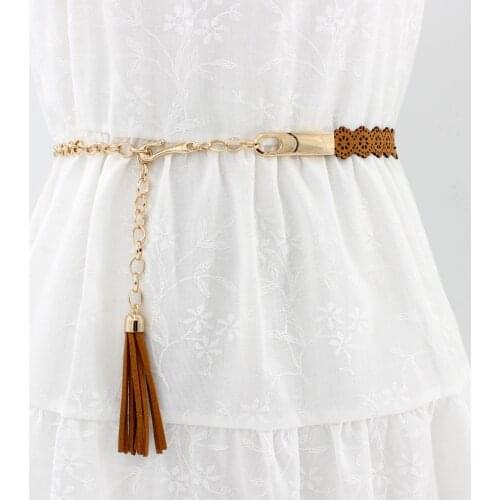 Fashion Simple Chain Belt Women Lady High Waist Gold Belts Waistband for Party Jewelry Dress Chain Belt Jeans Wristband
