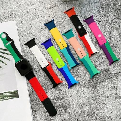 Strap Compatible with Apple Watch iWatch series 6 5 4 3 2 1 38 40 42 44mm Multicolor deprative bracelet for SmartWatch