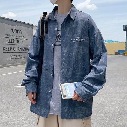 Brand 2021 Spring Autumn Long Sleeves New Hip Hop Collar Korea Style Shirts For Mens Solid Basic Harajuku Clothing