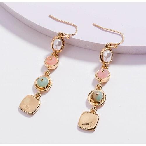 Natural Stone Water Drop Earrings Baroque Pearl Tassel Pendant Earrings Are Suitable for Female Girls' Luxury Jewelry