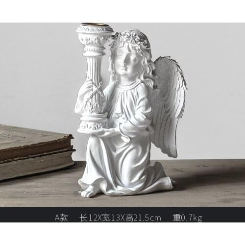 Nordic Creative Candlestick Angel White Modern Church Wedding Candlestick Crafts Soporte Vela Living Room Decorations DD60ZT
