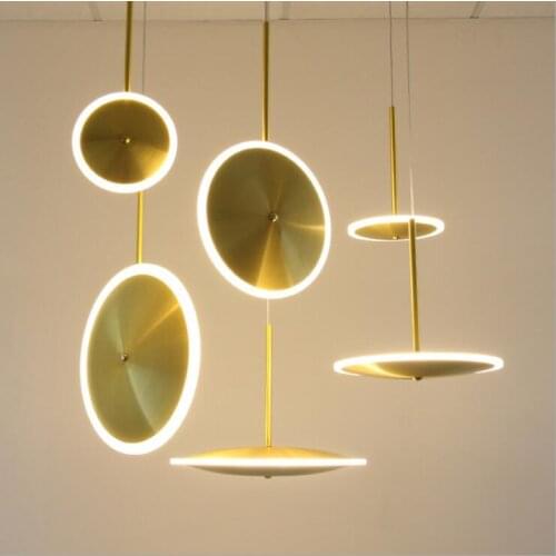 Nordic ceiling led light living room study dining room bedroom round aluminum acrylic pendant lamps free shipping