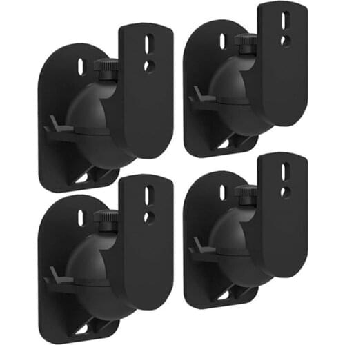 4PCS Universal Speaker Wall Mount Bracket Ceiling Stand Clamp with Adjustable Swivel and Tilt Angle Rotation