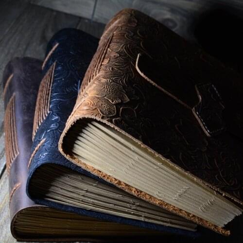 Vintage Handmade Leather Diary Notebook Sketchbook Travel Journal Blank Writing Paper Note Books Gifts School Office Stationery