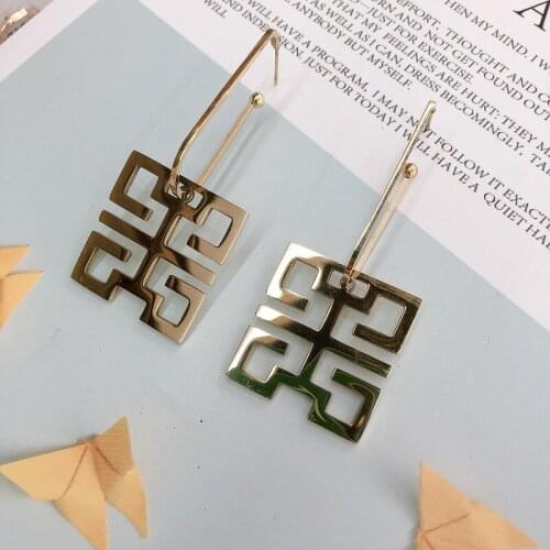 2020 New Geometric Acrylic Stainless Steel Titanium Earrings For Women Fashion Gold Chain Link Party Jewelry