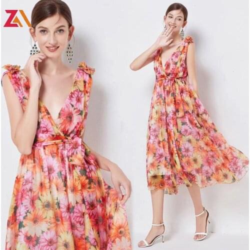 ZALady designer runway sexy deep v-neck midi dresses for women elegant Backless bow fashion beach party evening dress femme robe