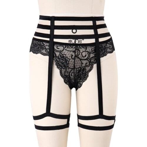 Womens Sexy Top Thigh Highs Garter Belt Harness for Women Lingerie Pastel Goth Suspender