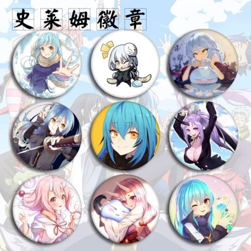 5.8cm Anime Collection Badge That Time I Got Reincarnated As A Slime Cartoon Figure Surrounding Costumes Badge