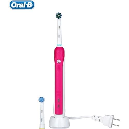 Tooth Brush Rechargeable Oral B Pro 600 3D Electric Toothbrush CrossAction Rotating Waterproof / Teeth Brush Replacement Heads