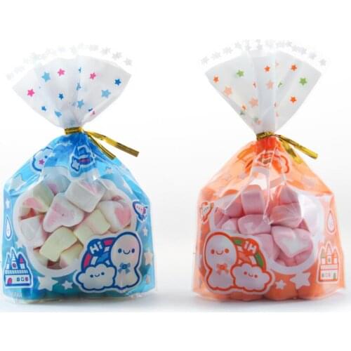 100pcs Hollowen Candy Cookie Packaging Plastic Storage Bags for Christmas New Year Wedding Birthday Party Snack Gift Bag