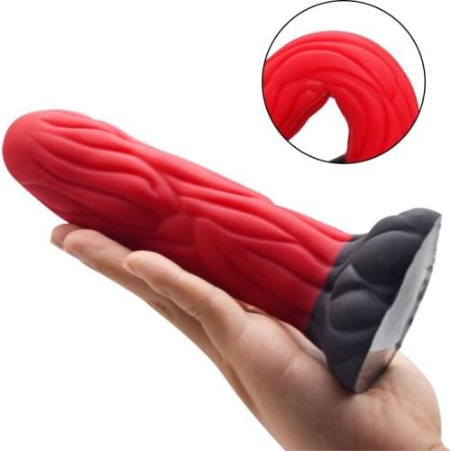 115 Dildo Red+Black Color Sexy Silicone Anal Plug Adult Sex Toys For Couple Massage Masturbating Butt Plugs